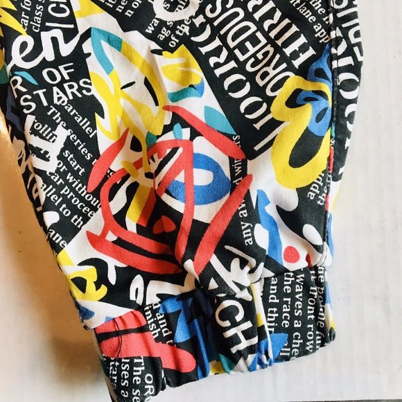 VIP‎ Jeans Urban Graffiti Jogger Style Ankle Faux Cargo Pants Size 7/8 Juniors - Picture 7 of 12